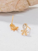 fashion leaf cross inlaid zircon copper earrings wholesalepicture8