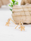 fashion leaf cross inlaid zircon copper earrings wholesalepicture9