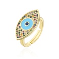 Fashion new copperplated 18K gold mixed color zircon drip oil devils eye copper ringpicture11