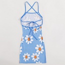 Spring Summer Fashion Blue Floral Print Dresspicture7