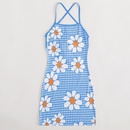 Spring Summer Fashion Blue Floral Print Dresspicture8