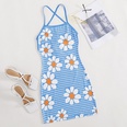 Spring Summer Fashion Blue Floral Print Dresspicture14