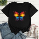 Color Butterfly Fashion Print Ladies Loose Casual TShirtpicture7