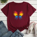 Color Butterfly Fashion Print Ladies Loose Casual TShirtpicture8