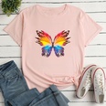Color Butterfly Fashion Print Ladies Loose Casual TShirtpicture29