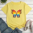 Color Butterfly Fashion Print Ladies Loose Casual TShirtpicture30