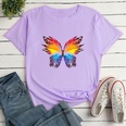 Color Butterfly Fashion Print Ladies Loose Casual TShirtpicture40