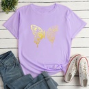 Letter Butterfly Fashion Print Ladies Loose Casual TShirtpicture11