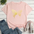 Letter Butterfly Fashion Print Ladies Loose Casual TShirtpicture12