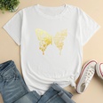 Letter Butterfly Fashion Print Ladies Loose Casual TShirtpicture17