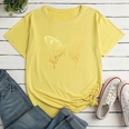 Letter Butterfly Fashion Print Ladies Loose Casual TShirtpicture30