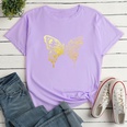 Letter Butterfly Fashion Print Ladies Loose Casual TShirtpicture40