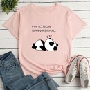 Fashion Letter Panda Character Print Ladies Loose Casual TShirtpicture8