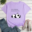 Fashion Letter Panda Character Print Ladies Loose Casual TShirtpicture9