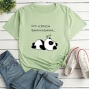 Fashion Letter Panda Character Print Ladies Loose Casual TShirtpicture10