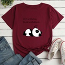 Fashion Letter Panda Character Print Ladies Loose Casual TShirtpicture12