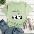 Fashion Letter Panda Character Print Ladies Loose Casual TShirtpicture30