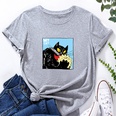 Fashion Cartoon Cat Print Ladies Loose Casual TShirtpicture22