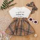 childrens clothing baby vest dress girl letter plaid stitching skirtpicture6
