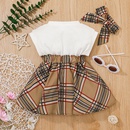 childrens clothing baby vest dress girl letter plaid stitching skirtpicture7