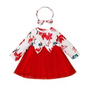 childrens new fashion longsleeved dress printing bow mesh skirtpicture10