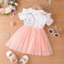 childrens new bow shortsleeved dress girl baby mesh skirtpicture9