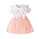 childrens new bow shortsleeved dress girl baby mesh skirtpicture10