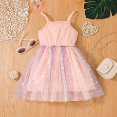 Été bébé mignon jarretelle jupe fille rose maille jupe robe d'été