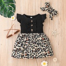 Summer little girl flying sleeve dress leopard print stitching dresspicture6