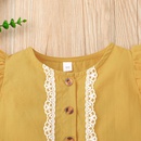 Girls Summer Flying Sleeve Dress Casual Baby Yellow Splicing Dresspicture7