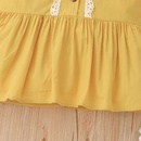 Girls Summer Flying Sleeve Dress Casual Baby Yellow Splicing Dresspicture8