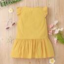 Girls Summer Flying Sleeve Dress Casual Baby Yellow Splicing Dresspicture9