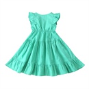 Summer new childrens skirt fashion sleeveless solid color suspender pleated skirtpicture10