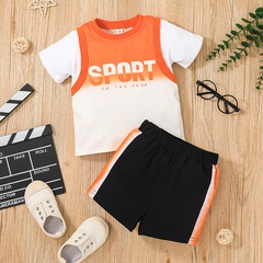 summer new round neck top shorts two-piece children's clothing