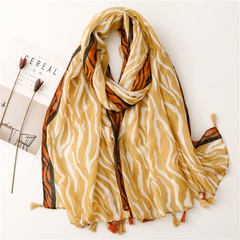 fashion scarf yellow zebra pattern tassel travel beach towel shawl