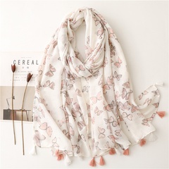 fashion scarf color butterfly sprinkle gold pink tassel scarf shawl