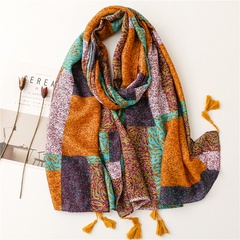 fashion scarf leopard snake pattern color matching fringed silk scarf large shawl thin