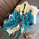 Chinese style retro peacock contrast color printing fashion simulation silk long scarfpicture8