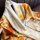 Persimmon printing retro simulation silk long scarf sunscreen large shawlpicture9