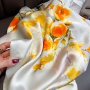 Persimmon printing retro simulation silk long scarf sunscreen large shawlpicture10