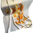 Persimmon printing retro simulation silk long scarf sunscreen large shawlpicture11