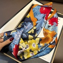 Koreanische Farbe Blumen Drucken Seide Maulbeerseide 70cm quadratischer Schal Schal Frauenpicture7