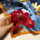 Koreanische Farbe Blumen Drucken Seide Maulbeerseide 70cm quadratischer Schal Schal Frauenpicture9