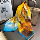 Spring Summer Thin Leaves Yellow Mulberry Silk Silk Scarf 70cm Square Scarfpicture6