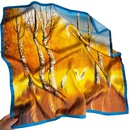 Spring Summer Thin Leaves Yellow Mulberry Silk Silk Scarf 70cm Square Scarfpicture9