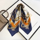 Orange Blue Contrast Mulberry Silk Scarf Spring and Autumn Thin Scarfpicture8