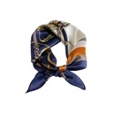 Orange Blue Contrast Mulberry Silk Scarf Spring and Autumn Thin Scarfpicture11
