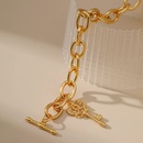 new Hiphop gold key OT buckle O word chain design lock braceletpicture10