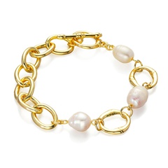 fashion pearl stitching O word chain hollow chain OT buckle bracelet