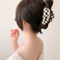 Fashion jewelry Korean black white checkerboard catch medium retro acetate hair clip